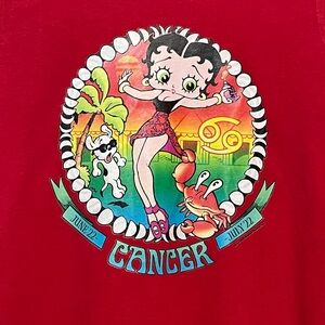 Bettyboop, cancer astrological sign graphic. NWOT, women’s boyfriend fit T-shirt